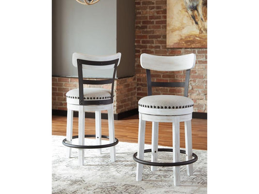 Signature Design by Ashley - Valebeck Uph Swivel Barstool (Set Of 2) in White - D546-524 veiw 2