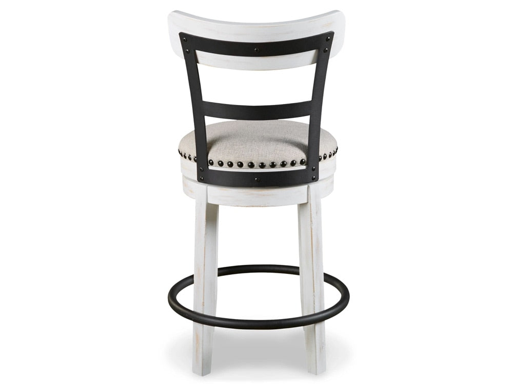 Signature Design by Ashley - Valebeck Uph Swivel Barstool (Set Of 2) in White - D546-524 veiw 3