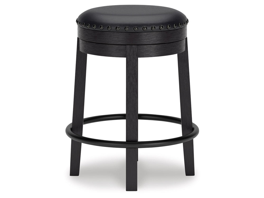 Signature Design by Ashley - Valebeck Uph Swivel Stool in Black/Brown - D546-824 veiw 1