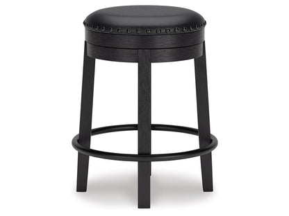Signature Design by Ashley - Valebeck Uph Swivel Stool in Black/Brown - D546-824 veiw 1