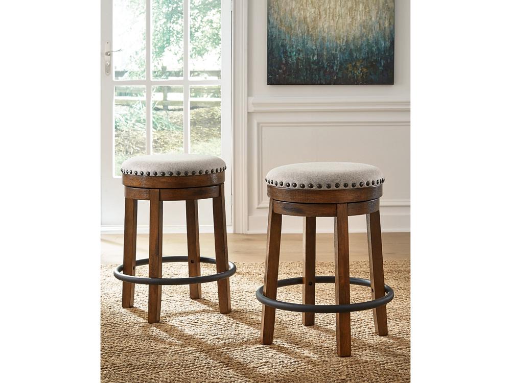 Signature Design by Ashley - Valebeck Uph Swivel Stool in Brown/Black - D546-124 veiw 2
