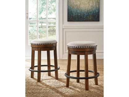 Signature Design by Ashley - Valebeck Uph Swivel Stool in Brown/Black - D546-124 veiw 2