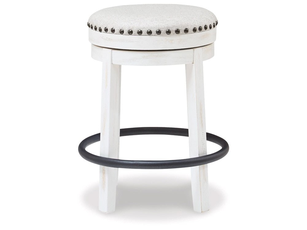 Signature Design by Ashley - Valebeck UPH Swivel Stool in White/Black - D546-324 veiw 1