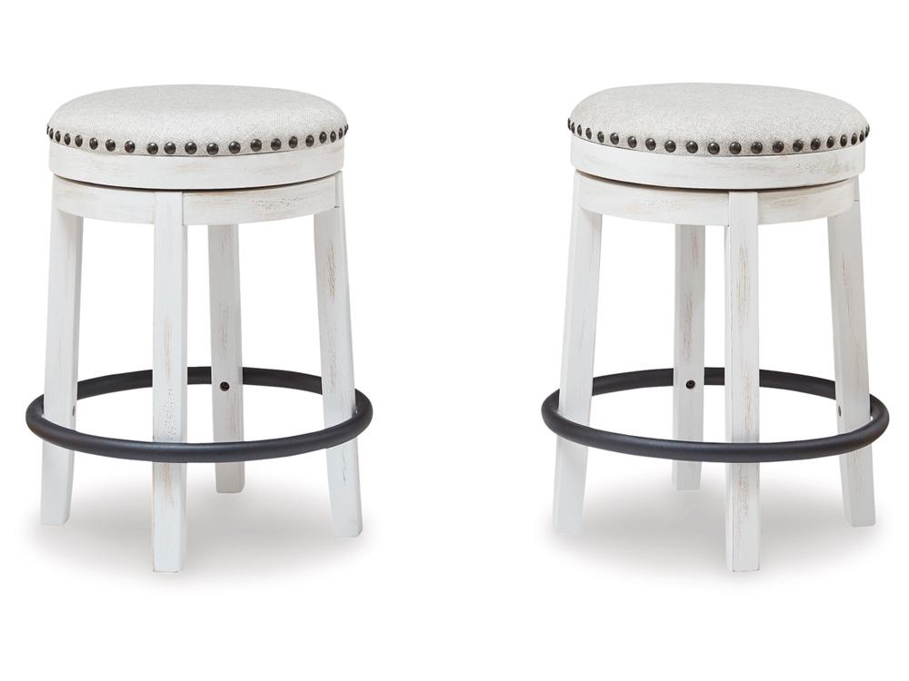 Signature Design by Ashley - Valebeck UPH Swivel Stool in White/Black - D546-324 veiw 3