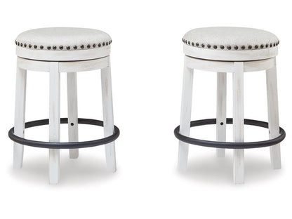 Signature Design by Ashley - Valebeck UPH Swivel Stool in White/Black - D546-324 veiw 3
