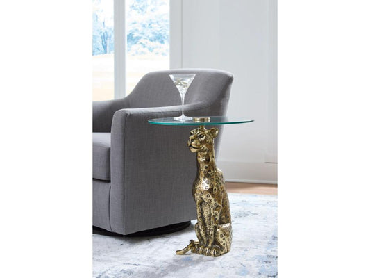 Signature Design by Ashley - Vallain Accent Table in Antique Gold Finish - A4000605 veiw 2