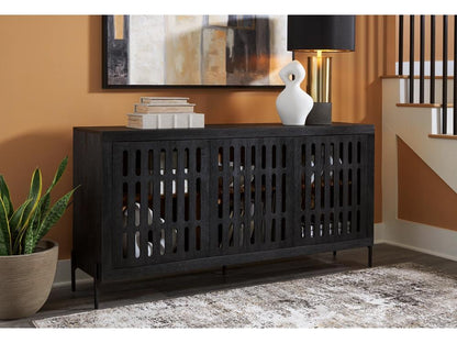 Signature Design by Ashley - Vallisburg Accent Cabinet in Black/Natural - A4000644 veiw 2