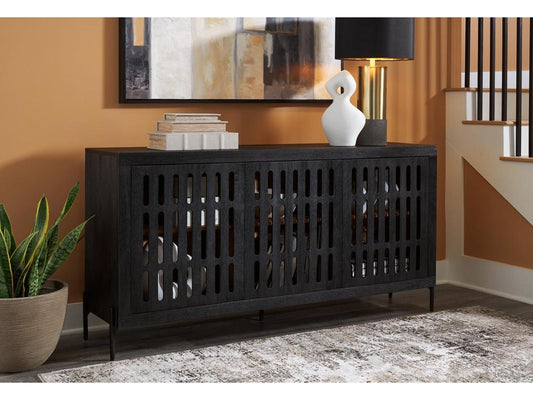 Signature Design by Ashley - Vallisburg Accent Cabinet in Black/Natural - A4000644 veiw 2