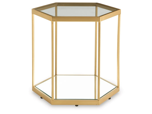 Signature Design by Ashley - Veerwick Accent Cocktail Table in Gold Finish - A4000661 veiw 1