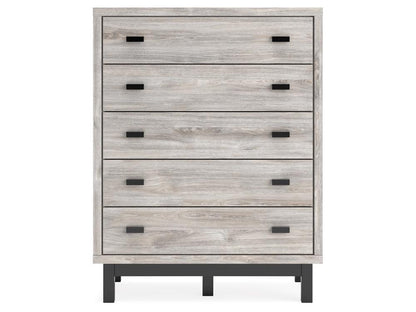Signature Design by Ashley - Vessalli Five Drawer Wide Chest in Gray - B1036-345 veiw 1