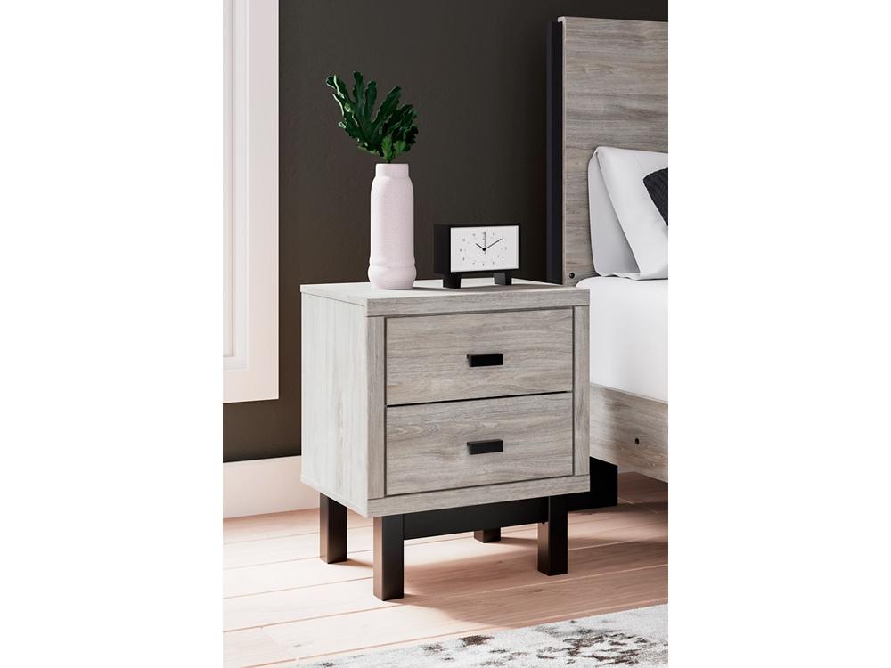 Signature Design by Ashley - Vessalli Two Drawer Night Stand in Gray - B1036-92 veiw 2