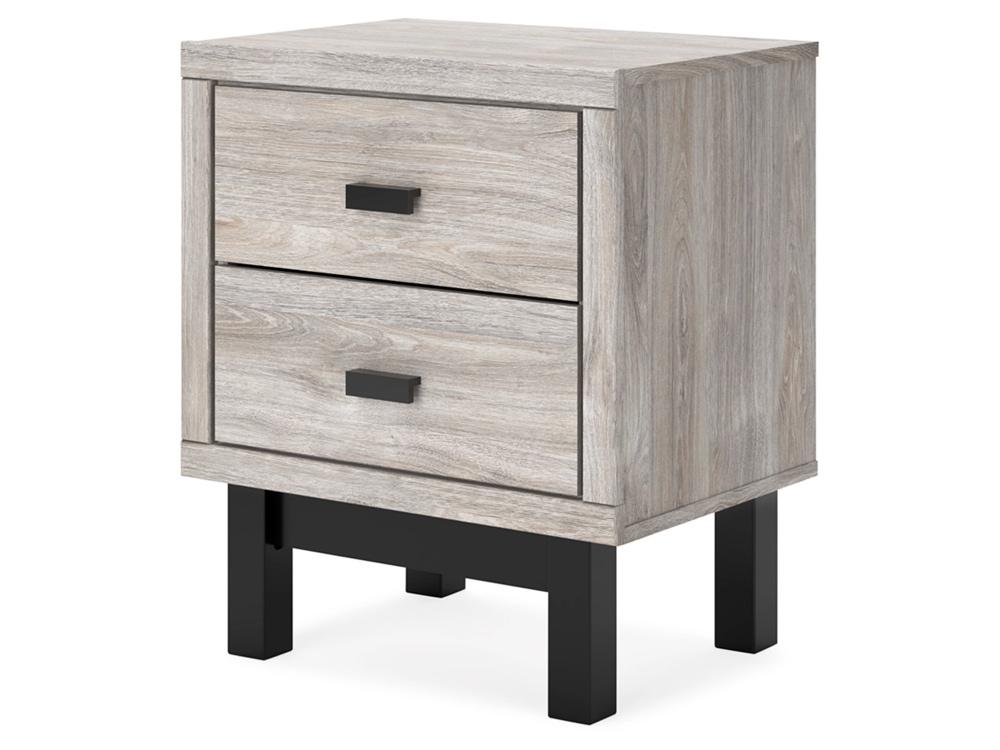 Signature Design by Ashley - Vessalli Two Drawer Night Stand in Gray - B1036-92 veiw 3