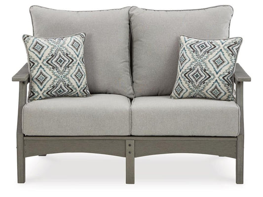 Signature Design by Ashley - Visola Outdoor Loveseat w/Cushion in Gray - P802-835 veiw 1