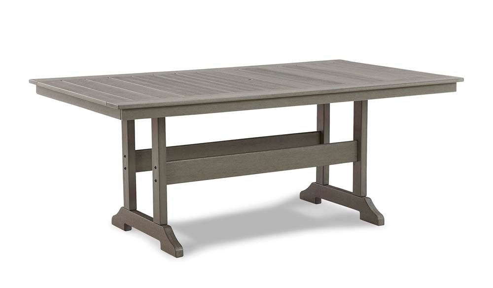 Signature Design by Ashley - Visola Outdoor RECT Dining Table w/UMB OPT in Gray - P802-625 veiw 1