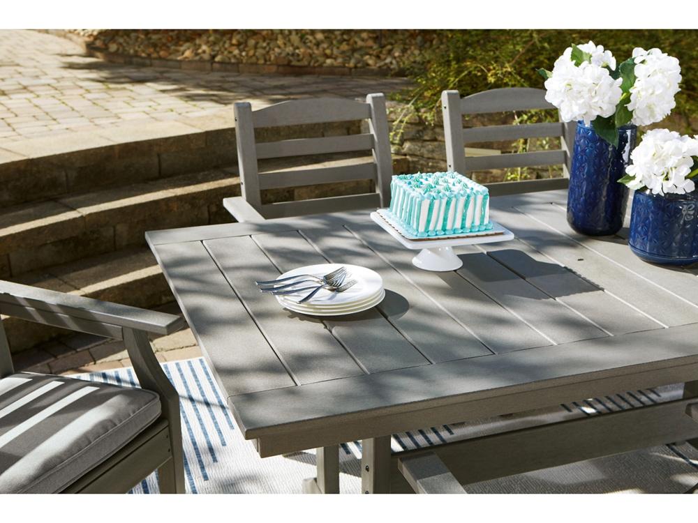 Signature Design by Ashley - Visola Outdoor RECT Dining Table w/UMB OPT in Gray - P802-625 veiw 4