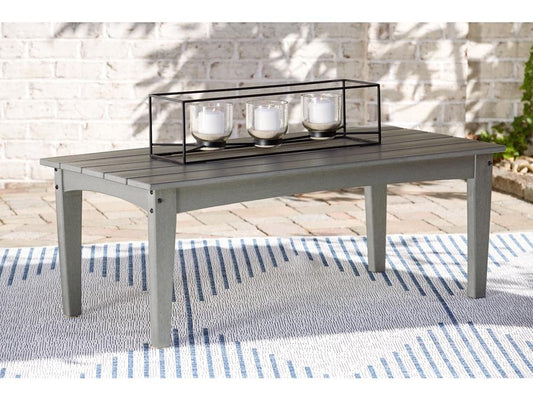 Signature Design by Ashley - Visola Outdoor Rectangular Cocktail Table in Gray - P802-701 veiw 2