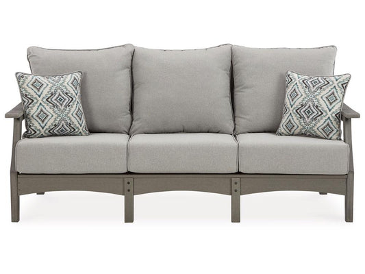 Signature Design by Ashley - Visola Outdoor Sofa With Cushion in Gray - P802-838 veiw 1