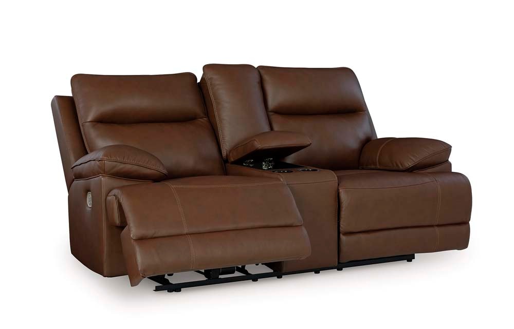 Signature Design by Ashley - VonRyan Pwr Rec Loveseat/Con/Adj Hdrst in Tobacco - U1040018 veiw 1
