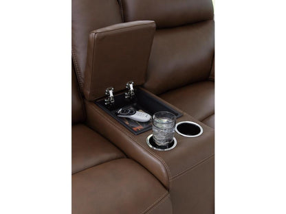 Signature Design by Ashley - VonRyan Pwr Rec Loveseat/Con/Adj Hdrst in Tobacco - U1040018 veiw 4