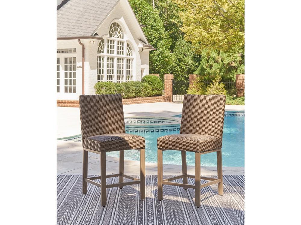 Signature Design by Ashley - Walton Bridge Outdoor Barstool (Set of 2) in Driftwood - P749-130 veiw 2