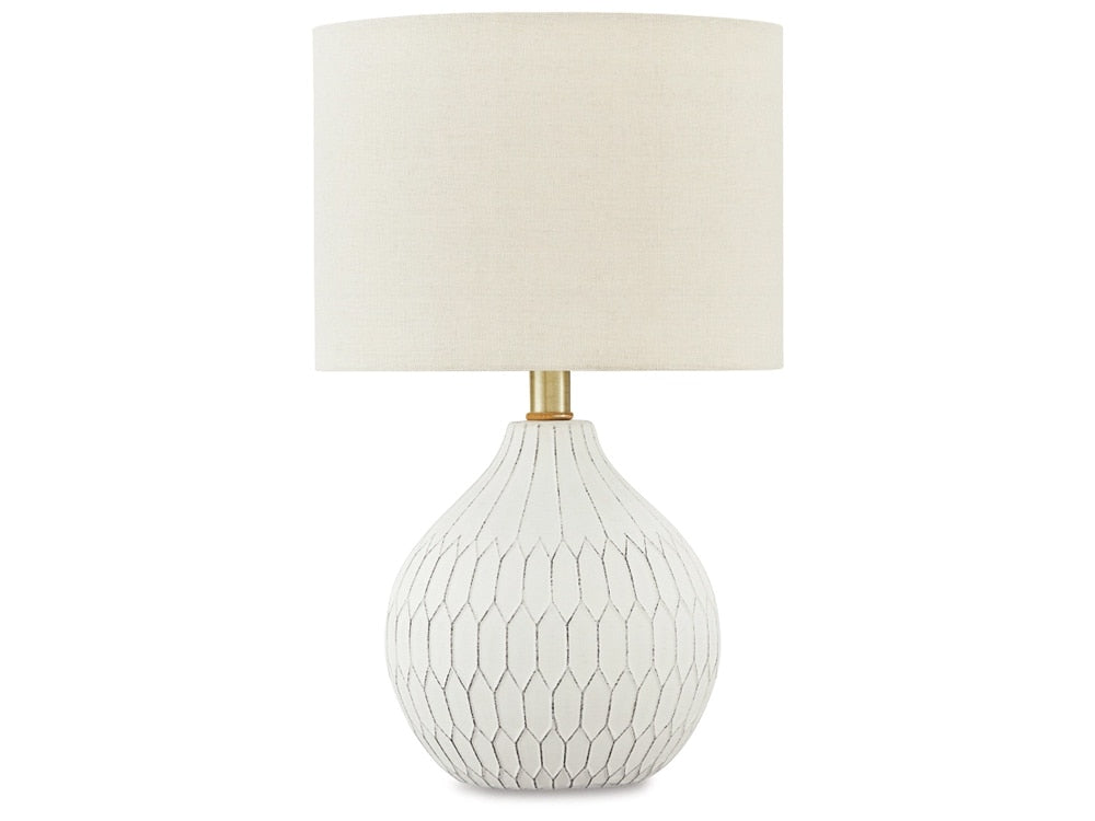 Signature Design by Ashley - Wardmont Ceramic Table Lamp in White - L180094 veiw 1