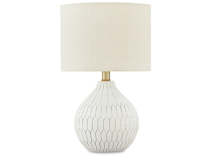 Signature Design by Ashley - Wardmont Ceramic Table Lamp in White - L180094 veiw 1