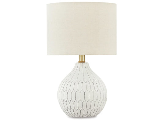 Signature Design by Ashley - Wardmont Ceramic Table Lamp in White - L180094 veiw 1