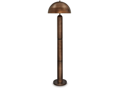 Signature Design by Ashley - Wendfield Metal Floor Lamp in Antique Copper Finish - L208431 veiw 1