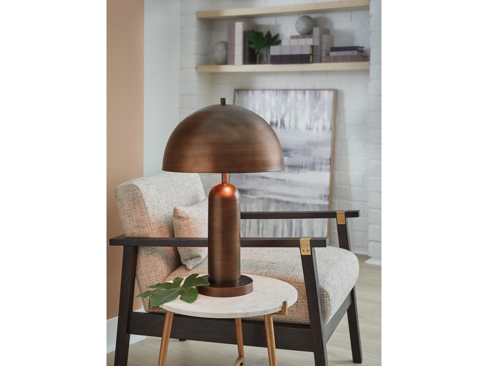 Signature Design by Ashley - Wendfield Metal Table Lamp in Antique Copper Finish - L208434 veiw 2
