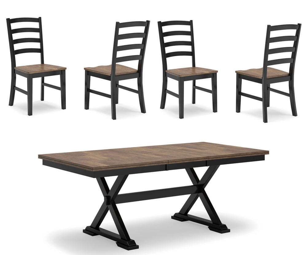 Signature Design by Ashley - Wildenauer Dining Table And 4 Chairs in Brown/Black veiw 1