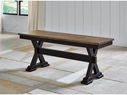 Signature Design by Ashley - Wildenauer Large Dining Room Bench in Brown/Black - D634-00 veiw 2