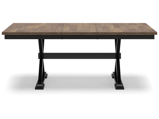 Signature Design by Ashley - Wildenauer Rect Dining Room Ext Table in Brown/Black - D634-35 veiw 1