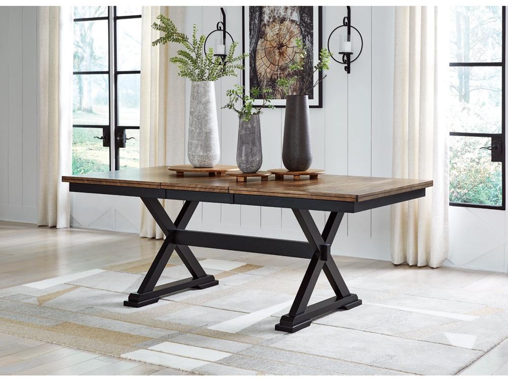 Signature Design by Ashley - Wildenauer Rect Dining Room Ext Table in Brown/Black - D634-35 veiw 2
