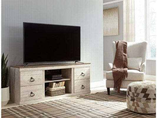 Signature Design by Ashley - Willowton 60in TV Stand in Whitewash - EW0267-268 veiw 2