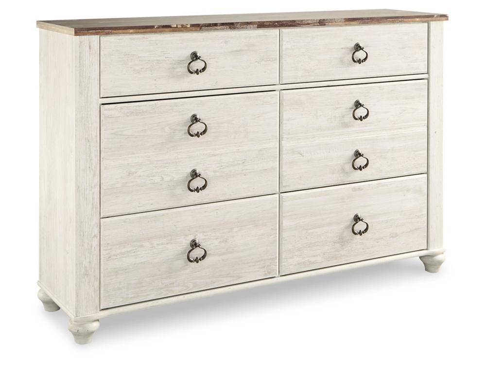 Signature Design by Ashley - Willowton Dresser in Whitewash - B267-31 veiw 1