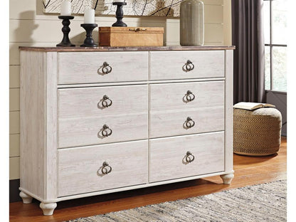 Signature Design by Ashley - Willowton Dresser in Whitewash - B267-31 veiw 2