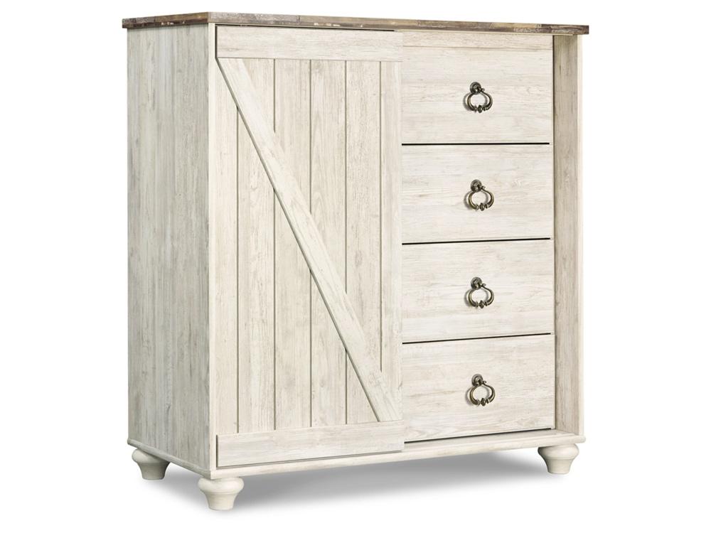 Signature Design by Ashley - Willowton Dressing Chest in Whitewash - B267-48 veiw 1