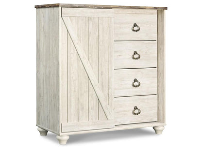Signature Design by Ashley - Willowton Dressing Chest in Whitewash - B267-48 veiw 1