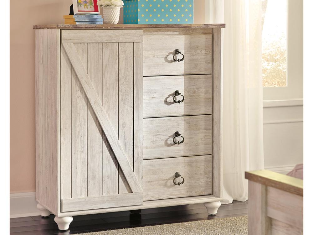Signature Design by Ashley - Willowton Dressing Chest in Whitewash - B267-48 veiw 2