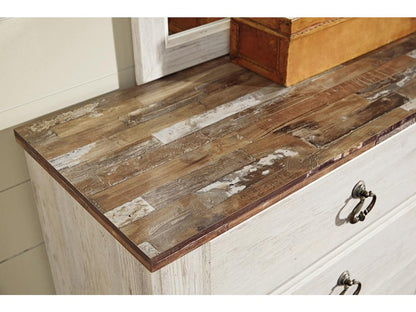 Signature Design by Ashley - Willowton Five Drawer Chest in Whitewash - B267-46 veiw 3