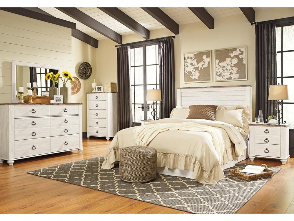 Signature Design by Ashley - Willowton Five Drawer Chest in Whitewash - B267-46 veiw 4