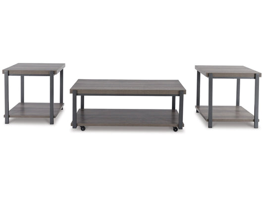 Signature Design by Ashley - Wilmaden Occasional Table Set (Set of 3) in Gray/Black - T393-13 veiw 1
