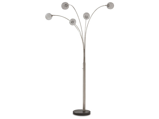 Signature Design by Ashley - Winter Metal Arc Lamp in Silver Finish - L725089 veiw 1