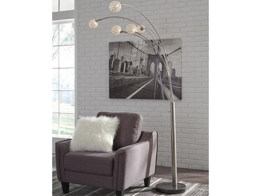 Signature Design by Ashley - Winter Metal Arc Lamp in Silver Finish - L725089 veiw 2