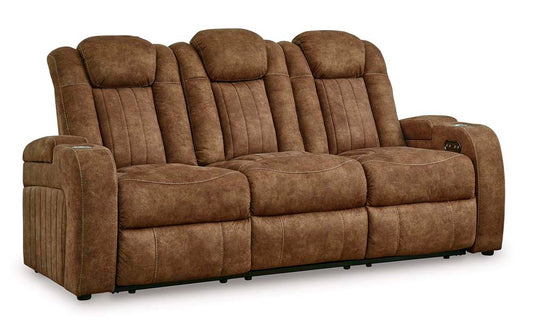 Signature Design by Ashley - Wolfridge Pwr Reclining Sofa W/Adj Headrest & Ddt in Brindle - 6070315 veiw 1