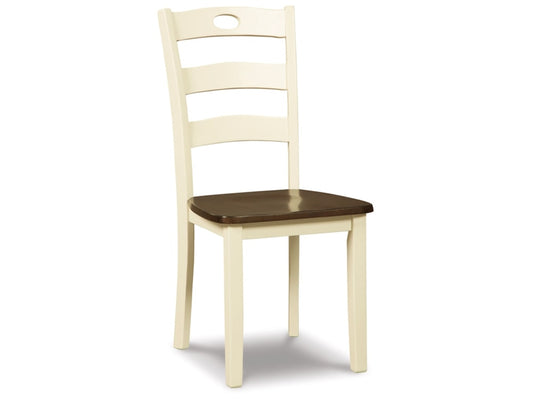 Signature Design by Ashley - Woodanville Dining Room Side Chair (Set Of 2) in White/Brown - D335-01 veiw 1