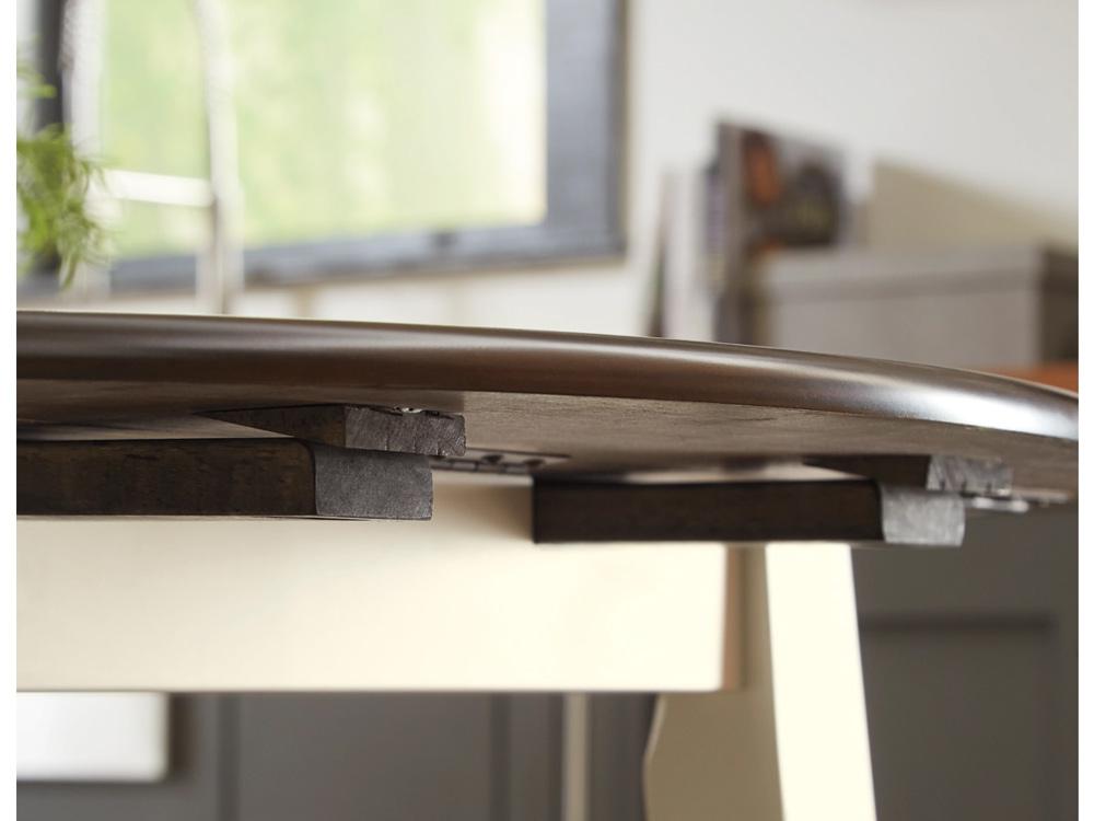 Signature Design by Ashley - Woodanville Round Drm Drop Leaf Table in White/Brown - D335-15 veiw 3