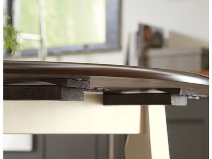 Signature Design by Ashley - Woodanville Round Drm Drop Leaf Table in White/Brown - D335-15 veiw 3