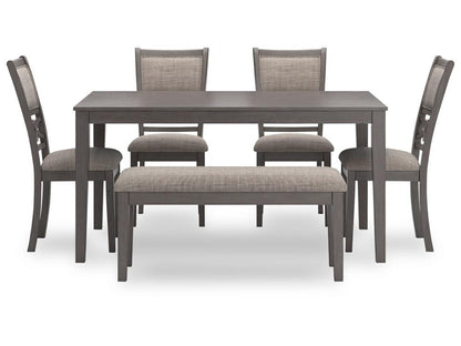 Signature Design by Ashley - Wrenning Dining Room Table (Set of 6) in Gray - D425-325 veiw 1