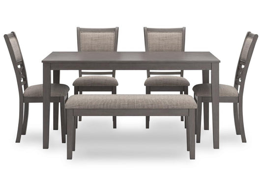 Signature Design by Ashley - Wrenning Dining Room Table (Set of 6) in Gray - D425-325 veiw 1